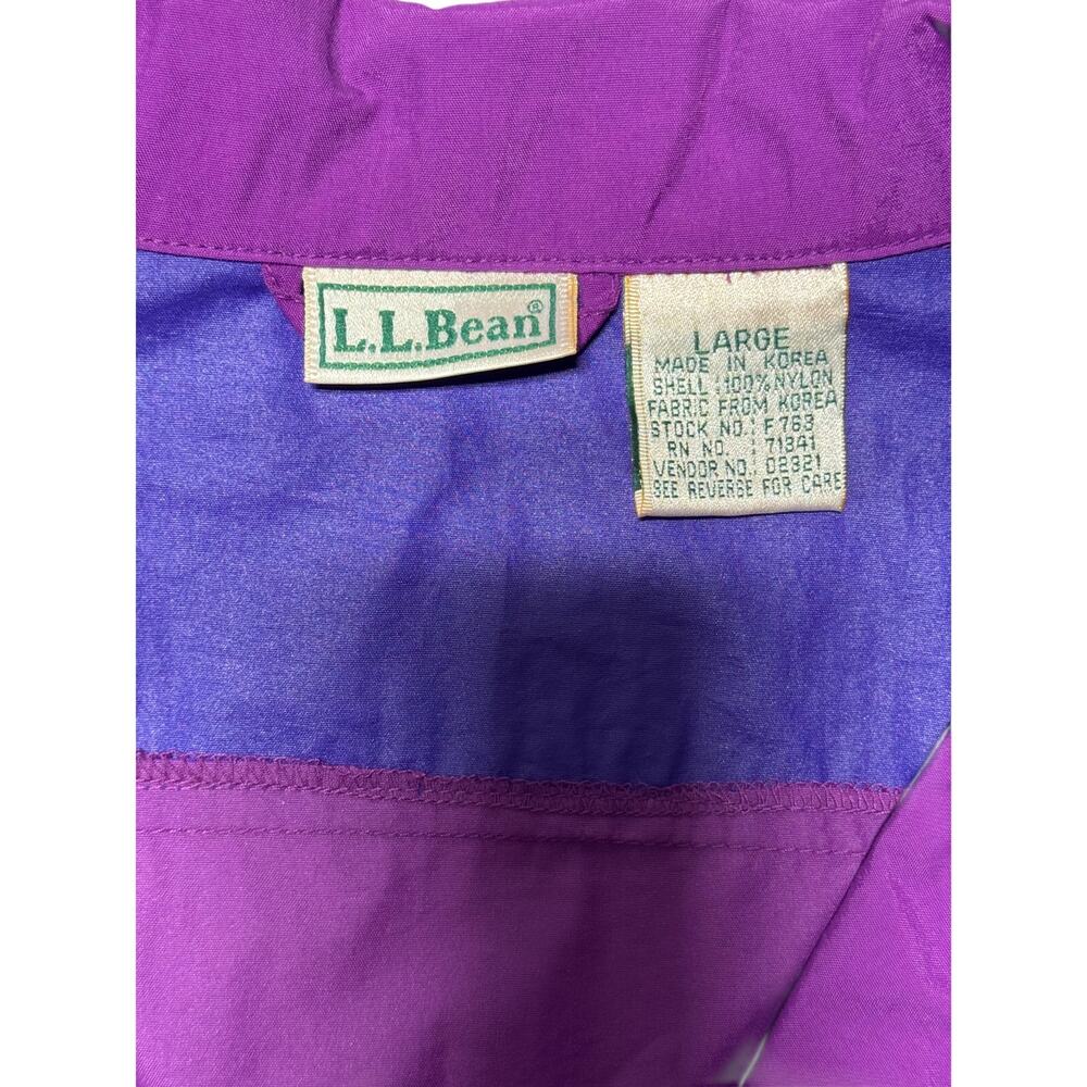 VTG L.L.Bean Anorak Windbreaker Jacket Womens L Purple Blue Quarter-Zip Retro - Picture 10 of 13